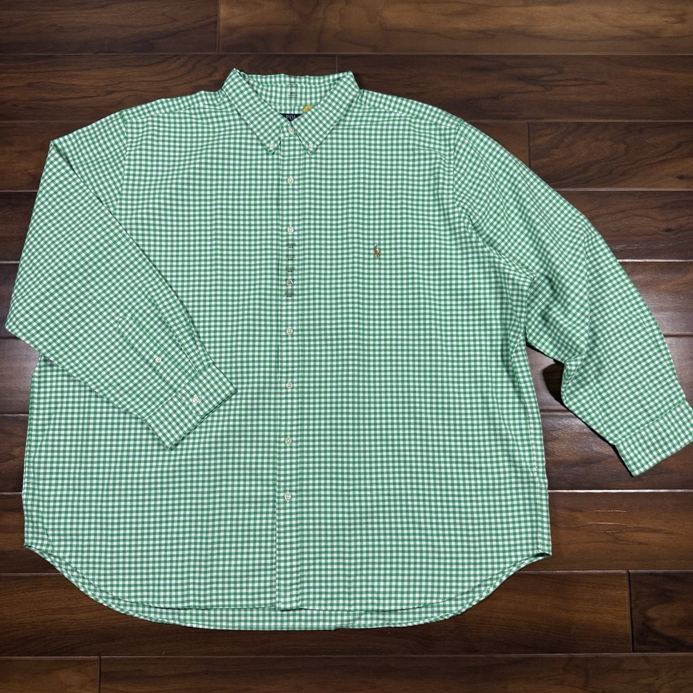 Ralph Lauren Men's Green Plaid Button-Down Shirt